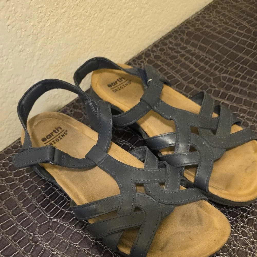 Earth Origins Gray Siana Leather Flats Size 10